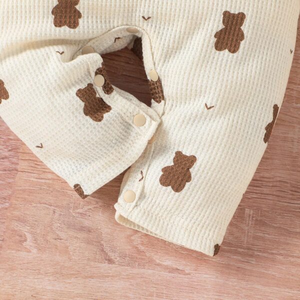 Baby Boy Romper Cute Bear Print + Bear Hat for Infant Baby Boy Outfit Set - Image 3