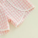 Baby Girl Summer Clothes Set Baseball Embroidery Short Sleeve Ruffle T Shirt Plaid Shorts Toddler Girls Outfit - Image 7