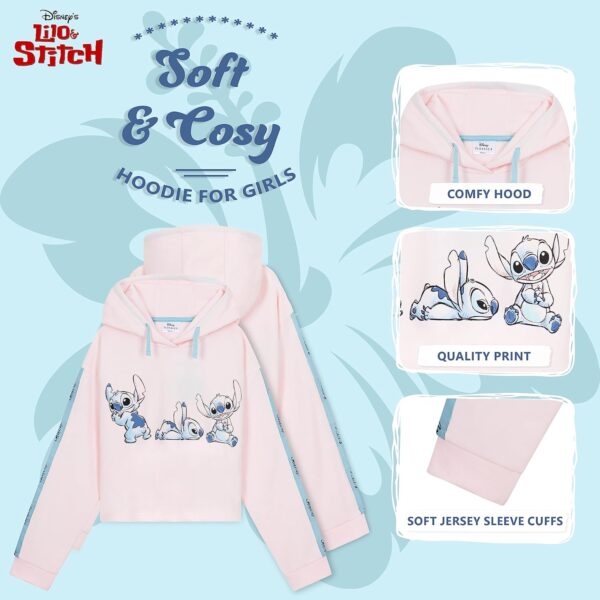 Disney Stitch Hoodie for Girls - Cropped Sweatshirt Fashion Top for Girls and Teenagers 7-14 Years - Stitch Gifts - Image 4