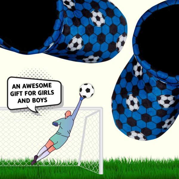 Kids Football Slipper Boots Boys Girls Fleece Lined Slippers House Shoe Booties - Image 5
