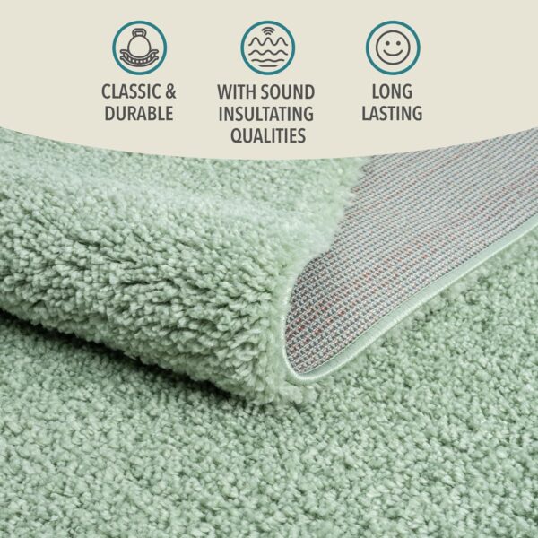 Rugs and More City Shaggy Living Room Rug - Classic Area Rug for Bedrooms or Lounge, Durable Shaggy Rug, Mint Soft Low Pile, Easy to Care, Sound Insulating (Olive, Green - 120x170cm) - Image 5