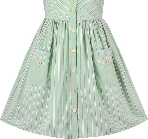 Girls Dress Heart Print Pink Children Clothes Sundress - Image 4