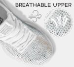 Lucky Step Girls Rhinestone Slip On Sneakers Kids Sparkly Lightweight Tennis School Knit Jelly Sole Glitter Walking Shoes Toddler - Image 5