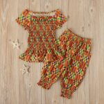Kids Toddler African Style Dashiki Print Tee Bohemian Pants Set Baby Girls Bloomers Tops Outfits&Set Newborn Baby Boy Clothes (Yellow, 3-4 Years) - Image 2
