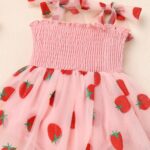 FYMNSI Baby Girl Spaghetti Strap Smocked Tutu Tulle Princess Romper Dress mit Headband 1st Birthday Cake Smash Outfit - Image 7