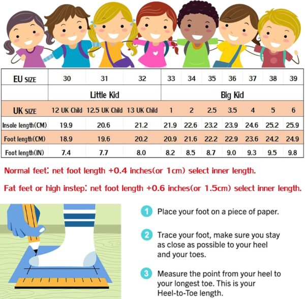 Dhinash Boys' Fashion Trainers Girls Low-Top Trainers Kids Sneakers Tennis Shoes Running Shoes Athletic Barefoot Shoes Walking Shoes Sports Shoes Unisex - Image 7