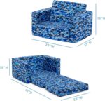 Delta Children Cozee Blue Camo Convertible Foam Chair to Lounger for Kids - Image 3
