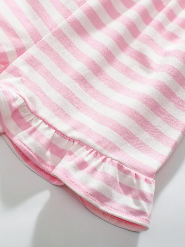 TCWWBB Toddler Girls Summer Short Outfits Clothes Set Kids Unicorn Bunny Animal Print Short Sleeve Cotton T-Shirt Dresses Tops and Shorts 2 Piece Crewneck Sleeveless Clothing Set Age 1-7 Years Old - Image 7