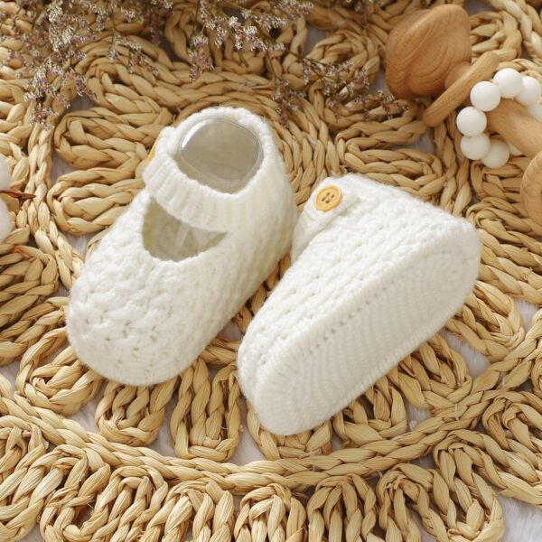 Neiwech Baby Booties Hand Knit Boots Slippers Soft Warm First Walkers Socks Shoes for Newborn Infan Boys Girls - Image 4