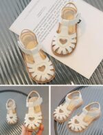 FEOYA Toddler Baby Sandals Non-Slip Closed Toe Flat Shoes Girls Summer Soft Sole First Walking Sandals Casual Classic Shoes Size 6-12 - Image 4