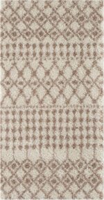 THE RUGS Modern Moroccan Design Living Room and Bedroom Rugs, Non-Shedding & Easy Care (Moroccan Ivory/Beige, 60x110 cm) - Image 7