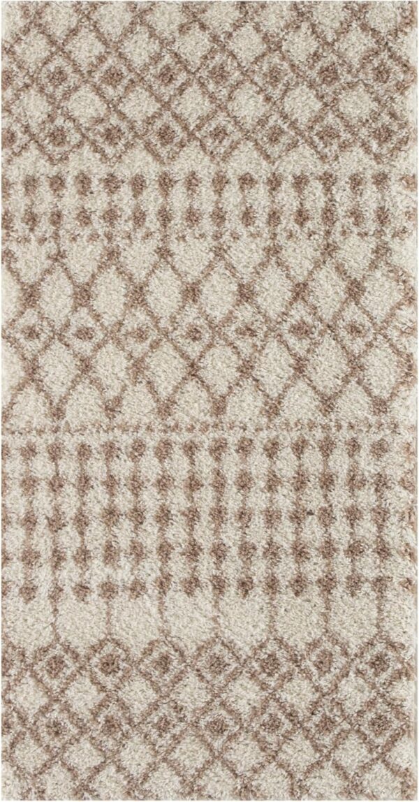 THE RUGS Modern Moroccan Design Living Room and Bedroom Rugs, Non-Shedding & Easy Care (Moroccan Ivory/Beige, 60x110 cm) - Image 7