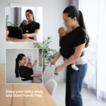 ELDOMA Black Baby Wrap Carrier - Lightweight, Breathable Baby Sling, Hands Free Baby Carrier Sling, Baby Carriers for Newborn, Infant - Image 6