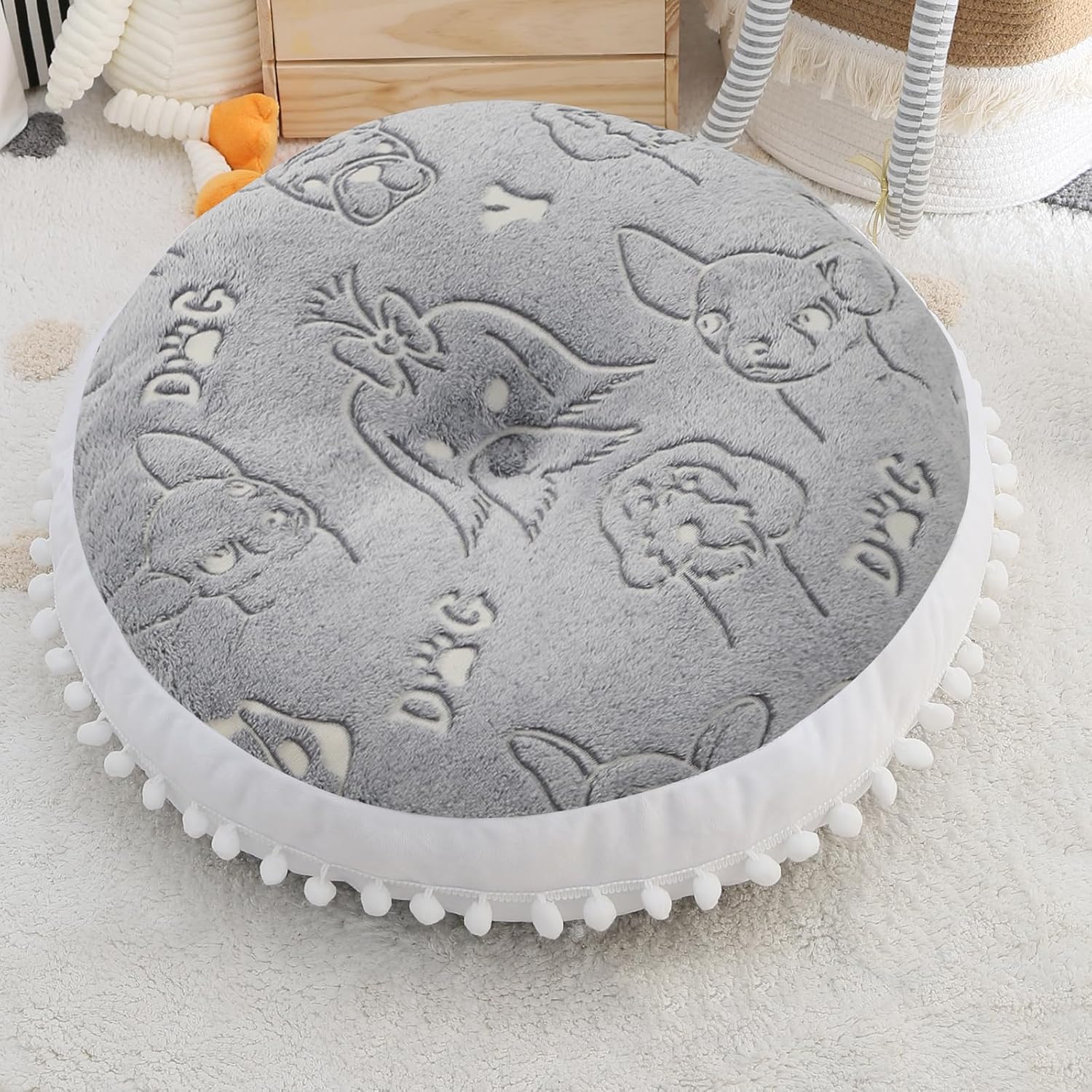 81cUY-rbkSL._AC_SL1500_.jpg MeMoreCool Kids Floor Pillow Seating Round Floor Cushion Glow in Dark, Large Floor Pillow for Kids, Child Floor Pillow Cushion for Sitting, Big Circle Pillow Seat for Floor Playroom Reading Nook - Image 1