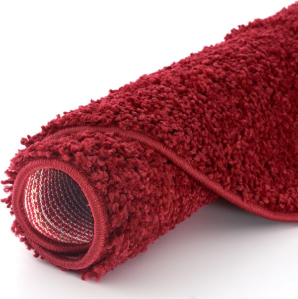 BORING PANDA Living Room Rug - Cosy, Soft and Easy-to-Clean Area Rugs for Bedrooms and Kitchens, (Red, 120 cm Round) - Image 6