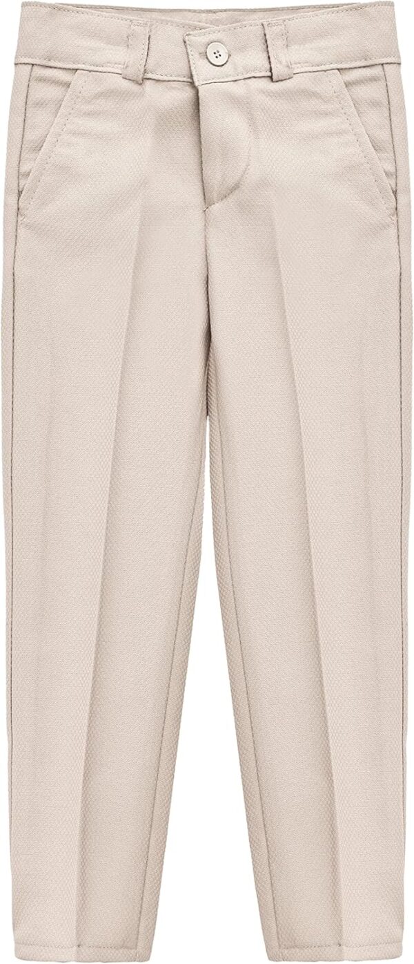 Lilax Toddler & Little Boys Suit Set, Formal Suit Vest, White Dress Shirt, Dress Pants and Bowtie 4 Piece Suit Set - Image 5