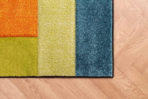 Quality Handcarved Geometric Design Rainbow Bedroom Living Room Multi Coloured Rug Largo Multi Runner 66x230 cm (2'1"x7'7") - Image 4