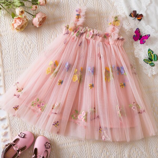 TTYAOVO Toddler Girl Dress Baby Birthday Tulle Strapless Casual Dresses - Image 2