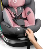 Lionelo Bastiaan i-Size 4in1 Car Seat with ISOFIX for Kids 0-12yo (40-150cm) Latest R129 I-Size 360° Swivel Rearward Facing Option 14 Adjustments Enhanced Side Protection (Pink Rose, I-Size) - Image 7