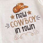 RWYBEYW Western Newborn Baby Boy Cowboy Outfit Boots/Hat/Cow Print Romper Bodysuit+Long Pants +Cap 3Pcs Summer Clothes Set - Image 6