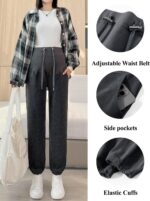 SEAUR Lounge High Waisted Maternity Pants Pregnancy Trousers Loose Maternity Sweatpants Over Bump Maternity Soft Trousers - Image 4