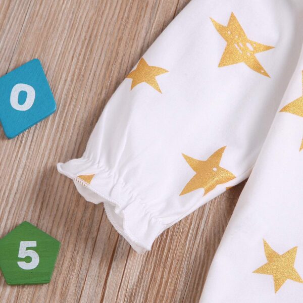 De feuilles Baby Girls Ruffle Peter Pan Collar Long Sleeve Shirt Tops with Strap Romper Jumpsuit Bloomers Shorts 2pcs Outfits Set - Image 5