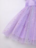 IDOPIP Baby Girls Toldder Girls Flutter Sleeve Sequins Strawberry Floral Embroidered Ruffle Sleeve Tulle Dress with Headband Party Wedding Dress - Image 5