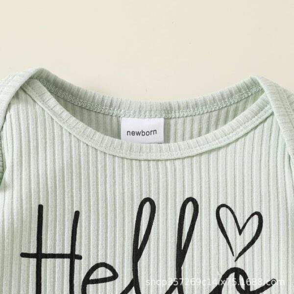 JiAmy Infant Baby Girls Outifts Newborn Daddy's Girl Ruffle Long Sleeve Tops Bodysuit and Bow Pants 2pcs Clothes Sets - Image 2