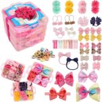 JOYOYO 3 Layer Toddler Girls Gift Box of Hair Accessories - Includes Baby Girl Hair Clips, Bows, DIY Alligator Clips, Headbands