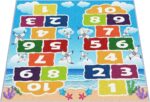 Playroom Rug for Kids Sky Ocean Beach Hopscotch Game Rugs, Area Rugs for Boys Girls Toddlers Bedroom Decorative Play Mat for Babies 1-6 Years (Sky Ocean Beach Hopscotch, Double Fun 120 x 180 CM)