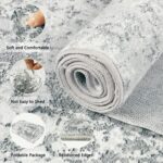 Homcomodar Abstract Runner Rug for Hallway 65x180cm Modern Kitchen Rug Washable Non Slip Floor Carpet Runner Faux Wool Carpet Grey for Bedroom Laundry Besides - Image 2