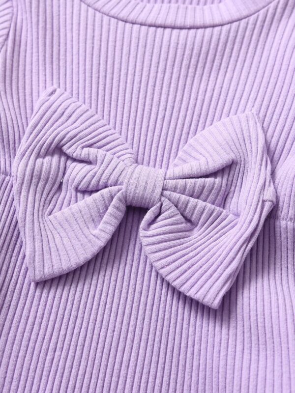 Zoputey Infant Baby Girl Clothes Bow Tops + Flared Pants Cute Outfit Set for Baby Girl - Image 3