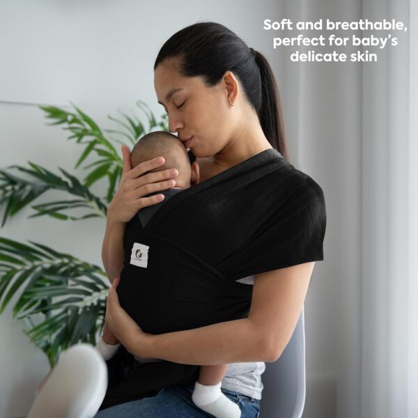 ELDOMA Black Baby Wrap Carrier - Lightweight, Breathable Baby Sling, Hands Free Baby Carrier Sling, Baby Carriers for Newborn, Infant - Image 8