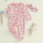 AliveBabe New Born Footed Romper Baby Girl Long Sleeve Round Neck Daisy Print Ruffled Full Length Jumpsuit With Headband Baby Clothing - Image 3