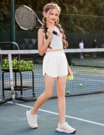 Arshiner Girls Summer Lightweight Sporty Shorts Kids Quick Dry Active Running Workout Shorts with Mesh Liner and Zip Pockets 5-12 Years - Image 5