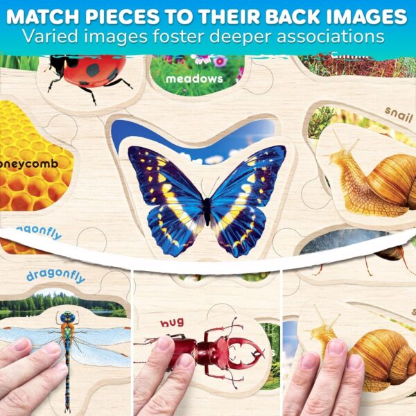 Educational Toys for 1 2 3 Years Old Girls and Boys - 6 Wooden Puzzles for Kids - Montessori Toys For 3 yo by QUOKKA - Fun Animals Learning Games for 2-4 - Image 3