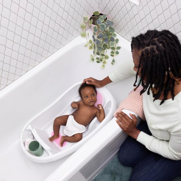 Summer by Ingenuity Comfy Clean Deluxe Newborn to Toddler Bather, 0-24 Months, Pink - Image 9