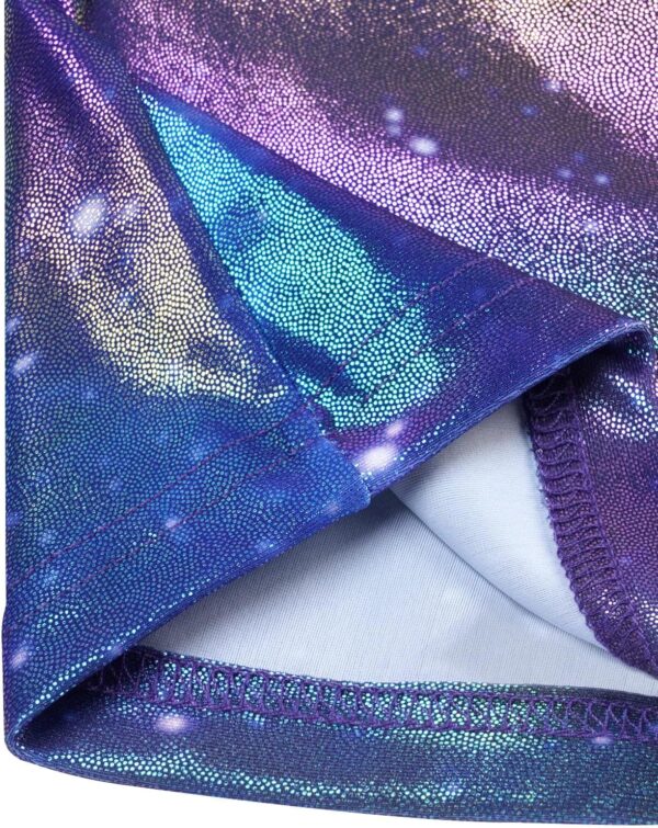 JiAmy Gymnastics Leotards for Girls Cross Back, Long Sleeve Sparkly Dance Biketards with Shorts Ballet Outfit for 3-12 Years - Image 9