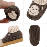 LACOFIA 2 Pairs Newborn Knitted Booties Soft Baby Boys Girls Bootees 0-3 Months - Image 3