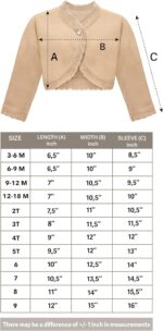 Lilax Little Girls' Knit Long Sleeve Button Closure Bolero Cardigan Shrug - Image 9