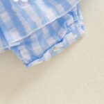 XIXIMAON Baby Girl Summer Outfit Sleeveless Skirt Romper Smocked Camisole Flower Embroidery Stripe Bodysuit with Sunhat Newborn Beach Dress Girls - Image 6