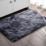 GISIONLARI Rugs Living Room Soft Bedroom Rug Fluff Area Rugs Shaggy Carpets Non-Slip Modern Luxury Fur Carpet for Kids Room Comfy Home Decor Floor Mat (Black Grey, 80 x 150 cm) - Image 4