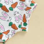 Dubute Easter Baby Girl Summer Outfits Bunny Print Short Sleeves T-Shirt + Bloomer Shorts + Headwear Clothes 3PCS Set - Image 6