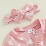 AliveBabe New Born Footed Romper Baby Girl Long Sleeve Round Neck Daisy Print Ruffled Full Length Jumpsuit With Headband Baby Clothing - Image 5