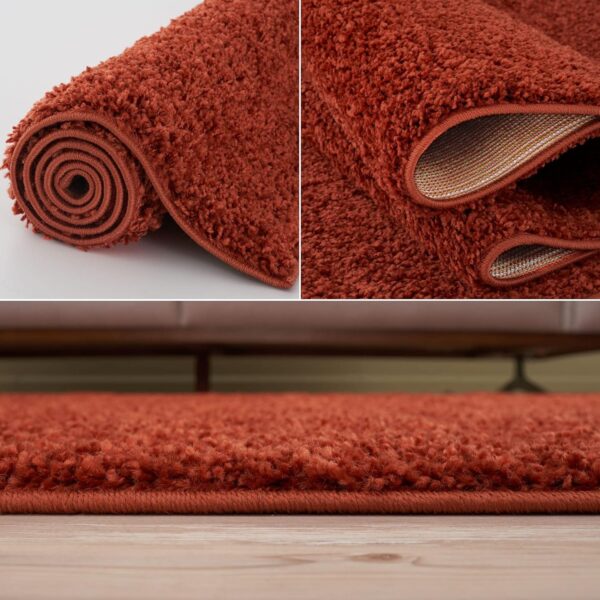 THE RUGS Living Room Rug - Shaggy Soft And Elegant Carpets For The Bedrooms And Kitchen, Easy To Clean, Many Different Sizes (80x150 cm, Terra) - Image 5