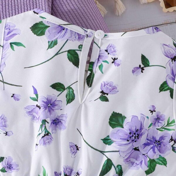 Valcatc Toddler Baby Girls Dress and Cardigan Set Kids Floral Print Sleeveless Dress and Coat 2Pcs Outfits Set Spring Summer Fall Sundress 2-8 Years - Image 5