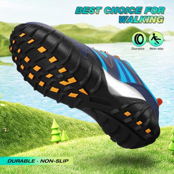 UOVO Boys Trainers Water Repellent Running Shoes Non-Slip Blue Sneakers for Little Kids Size 11UK(29EU) to 2UK(34EU) - Image 2