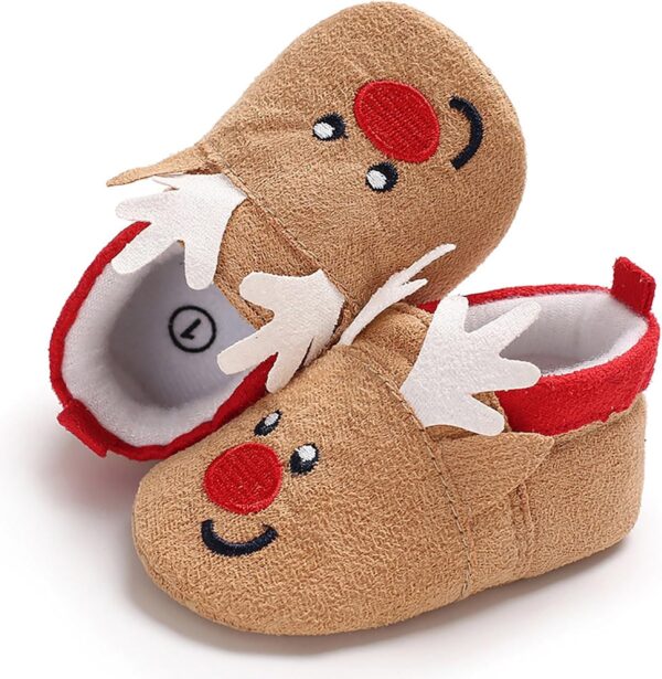 Christmas Shoes for Baby and Toddler Boys Ankle Boots Booties Winter Warm Boots Santa Reindeer Snowflakes Barefoot Feel Sizes 0-24 Months Footwear - Image 7