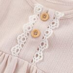 Ecojoy Baby Girl Vest 3PCs Grow Long/Short Sleeve Summer Fall Bodysuit with 3 Headbands/Hats - Image 4