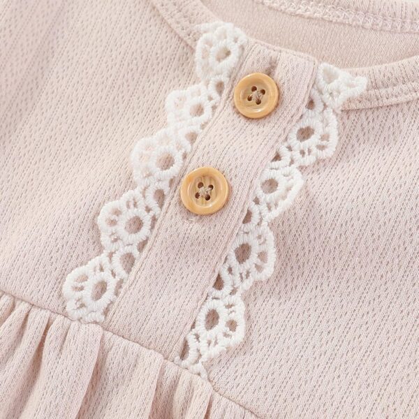 Ecojoy Baby Girl Vest 3PCs Grow Long/Short Sleeve Summer Fall Bodysuit with 3 Headbands/Hats - Image 4